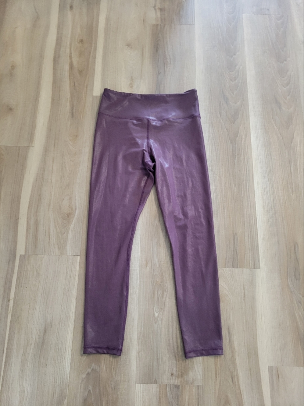 ZYIA Metallic Plum High-Rise Leggings Size 6-8